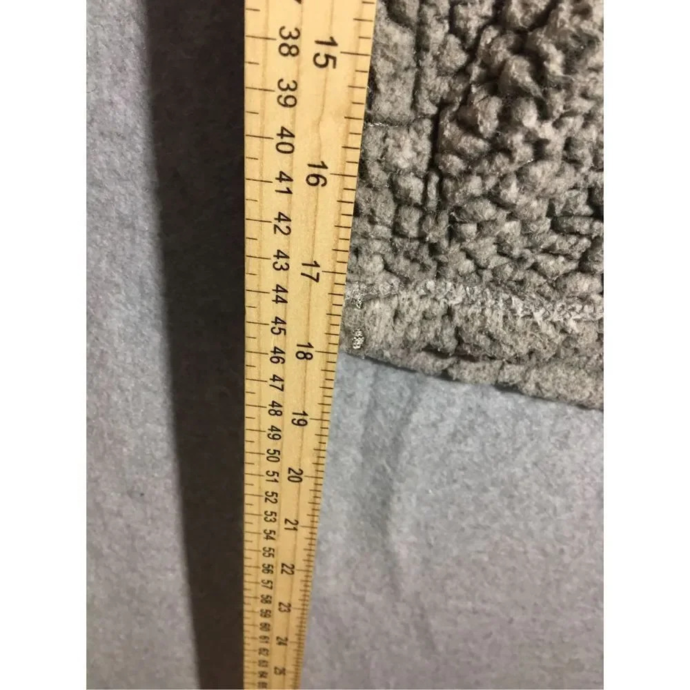 Womens Simply Southern Jacket Sherpa Quarter Zip Dark Grey Winter Faux Leather - Picture 5 of 7